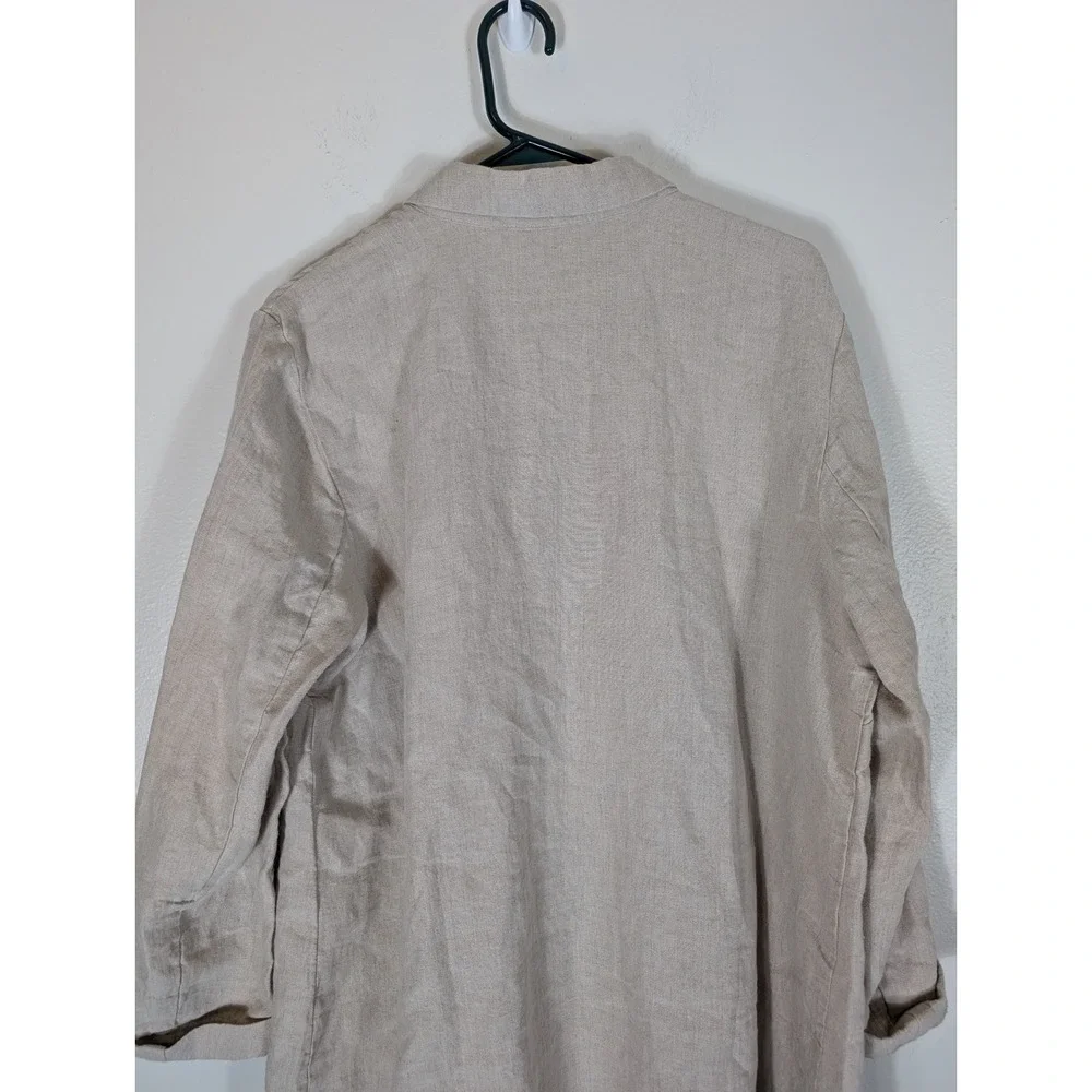J. Jill Lightweight Linen Long Sleeve Coat in Beige Size XL Unlined - Picture 8 of 10